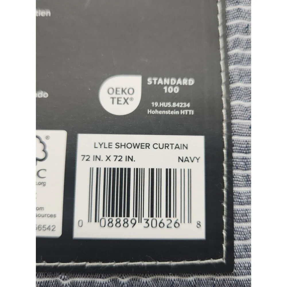 UGG Lyle Shower Curtain Navy Multicolor Stripe Polyester Spandex 72 In × 72 In